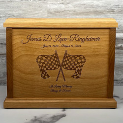 Customer Gallery - Checkered Flag Cremation Urn - Signature Alder
