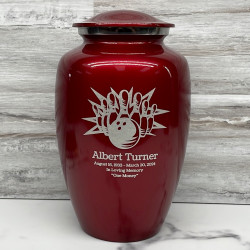 Customer Gallery - Bowling Cremation Urn - Ruby Red