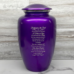 Customer Gallery - Footprints In the Sand Cremation Urn - Purple Luster