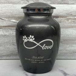 Customer Gallery - Small Infinite Love Pet Cremation Urn - Gunmetal Gray