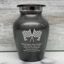 Customer Gallery - Race Checkered Flag Keepsake Urn - Gunmetal Gray