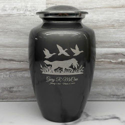 Customer Gallery - Duck Hunting Dog Cremation Urn - Gunmetal Gray