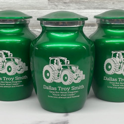 Customer Gallery - Modern Tractor Sharing Urn - Shamrock Green