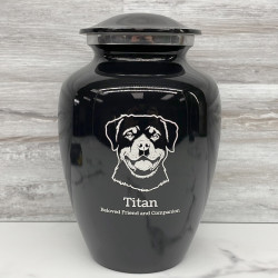 Customer Gallery - Large Rottweiler Pet Cremation Urn - Jet Black