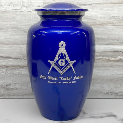 Customer Gallery - Masonic Cremation Urn - Midnight Blue