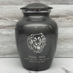Customer Gallery - Small Dachshund Dog Cremation Urn - Gunmetal Gray