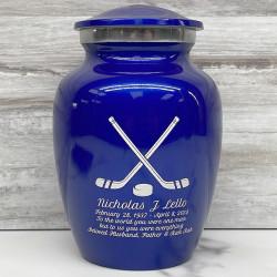 Customer Gallery - Hockey Sticks Sharing Urn - Midnight Blue