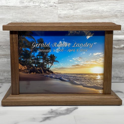 Customer Gallery - Beach Sunset Cremation Urn - Prestige Walnut