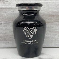 Customer Gallery - Keepsake Pawprint Heart Pet Cremation Urn - Jet Black