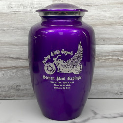 Customer Gallery - Riding with Angels Motorcycle Cremation Urn - Purple Luster