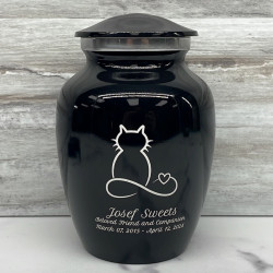 Customer Gallery - Small Infinite Love Cat Cremation Urn - Jet Black