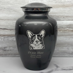 Customer Gallery - Large Corgi Dog Cremation Urn - Gunmetal Gray