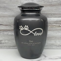 Customer Gallery - Large Infinite Love Pet Cremation Urn - Gunmetal Gray