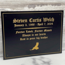 Customer Gallery - DIY Cremation Urn Plate - Black - 5.75" w x 4.25" h