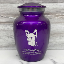Customer Gallery - Small Chihuahua Dog Cremation Urn - Purple Luster