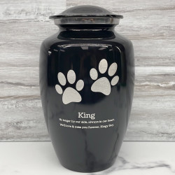 Customer Gallery - Extra Large Pawprints Pet Cremation Urn - Jet Black