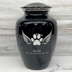 Customer Gallery - Large Angel Wings Pet Cremation Urn - Jet Black