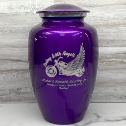 Customer Gallery - Riding with Angels Motorcycle Cremation Urn - Purple Luster