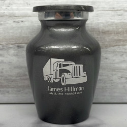 Customer Gallery - Semi Truck Keepsake Urn - Gunmetal Gray