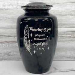 Customer Gallery - Memories Of You - Bright Stars Cremation Urn - Jet Black