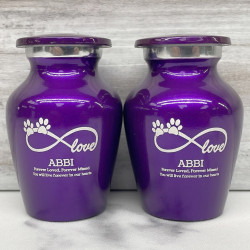 Customer Gallery - Keepsake Infinite Love Pet Cremation Urn - Purple Luster
