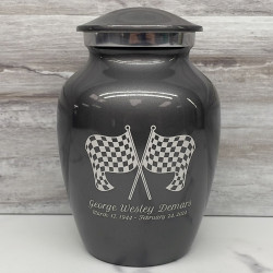 Customer Gallery - Race Checkered Flag Sharing Urn - Gunmetal Gray