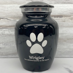 Customer Gallery - Small Pawprint Pet Cremation Urn - Jet Black