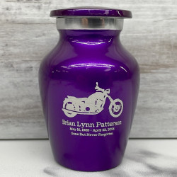 Customer Gallery - Motorcycle Keepsake Urn - Purple Luster