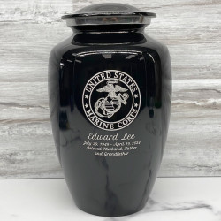 Customer Gallery - Marines Cremation Urn - Jet Black
