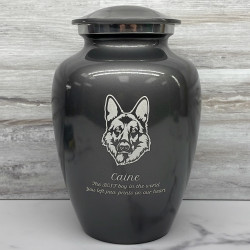 Customer Gallery - Large German Shepherd Dog Cremation Urn - Gunmetal Gray