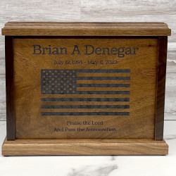 Customer Gallery - American Flag Cremation Urn - Signature Walnut