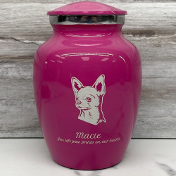 Customer Gallery - Small Chihuahua Pet Cremation Urn - Rose Pink