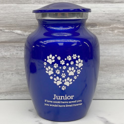 Customer Gallery - Small Pawprint Heart Pet Cremation Urn - Midnight Blue