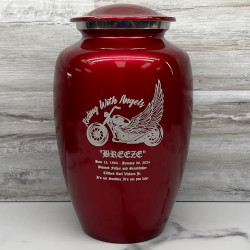 Customer Gallery - Riding with Angels Motorcycle Cremation Urn - Ruby Red