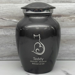 Customer Gallery - Cat Silhouette Cremation Urn - Gunmetal Gray