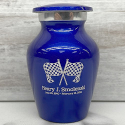 Customer Gallery - Race Checkered Flag Keepsake Urn - Midnight Blue