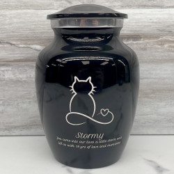 Customer Gallery - Small Infinite Love Cat Cremation Urn - Jet Black