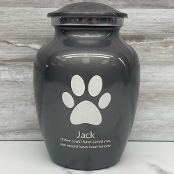 Customer Gallery - Small Pawprint Pet Cremation Urn - Gunmetal Gray