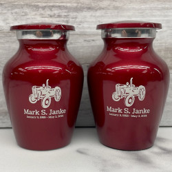 Customer Gallery - Classic Tractor Keepsake Urn - Ruby Red