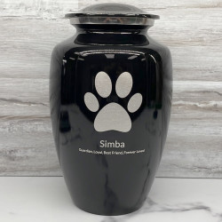 Customer Gallery - Extra Large Pawprint Pet Cremation Urn - Jet Black