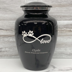 Customer Gallery - Large Infinite Love Pet Cremation Urn - Jet Black
