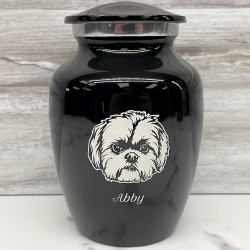 Customer Gallery - Small Shih Tzu Pet Cremation Urn - Jet Black