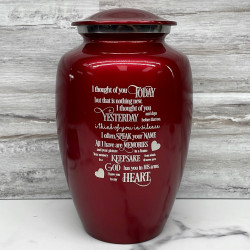 Customer Gallery - I Thought Of You Today Cremation Urn - Ruby Red