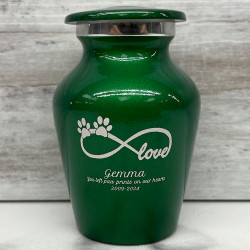 Customer Gallery - Keepsake Infinite Love Pet Cremation Urn - Shamrock Green