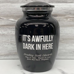 Customer Gallery - It's Awfully Dark In Here Sharing Urn - Jet Black