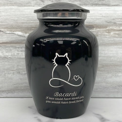 Customer Gallery - Small Infinite Love Cat Cremation Urn - Jet Black