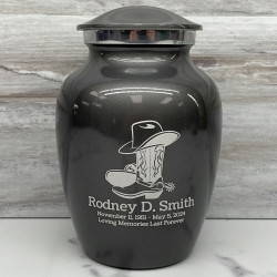 Customer Gallery - Cowboy Boots Sharing Urn - Gunmetal Gray
