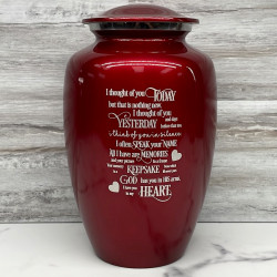 Customer Gallery - I Thought Of You Today Cremation Urn - Ruby Red