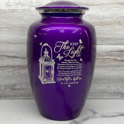 Customer Gallery - Keep the Light On Cremation Urn - Purple Luster