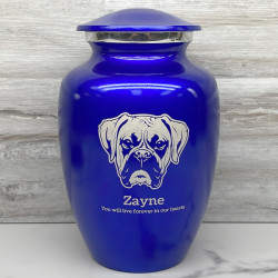 Customer Gallery - Large Boxer Dog Cremation Urn - Midnight Blue